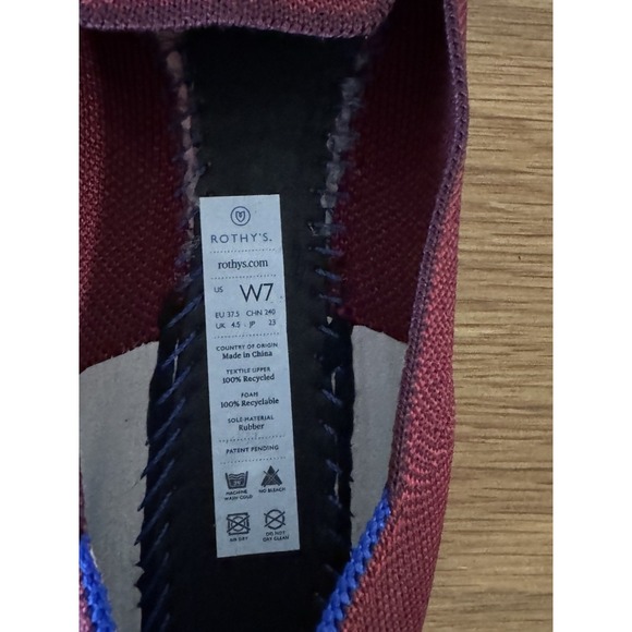 Rothy's Garnet Reflective Stripe Loafer Limited Edition Size 7 EUC - Picture 5 of 6